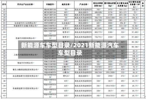 新能源车车型目录/2021新能源汽车车型目录-第3张图片