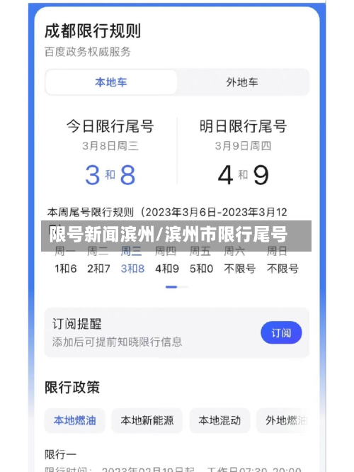 限号新闻滨州/滨州市限行尾号-第2张图片