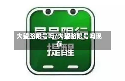 大望路限号吗/大望路限号吗现在