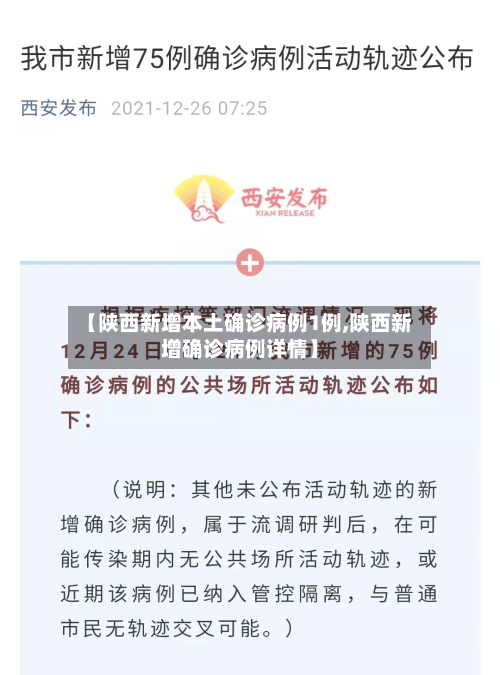 【陕西新增本土确诊病例1例,陕西新增确诊病例详情】