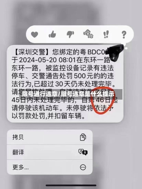限号通行违章/限号违章是什么提示-第2张图片