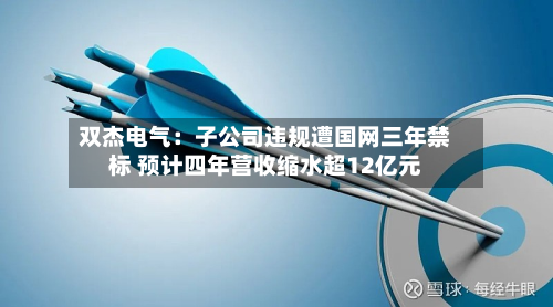 双杰电气：子公司违规遭国网三年禁标 预计四年营收缩水超12亿元-第3张图片