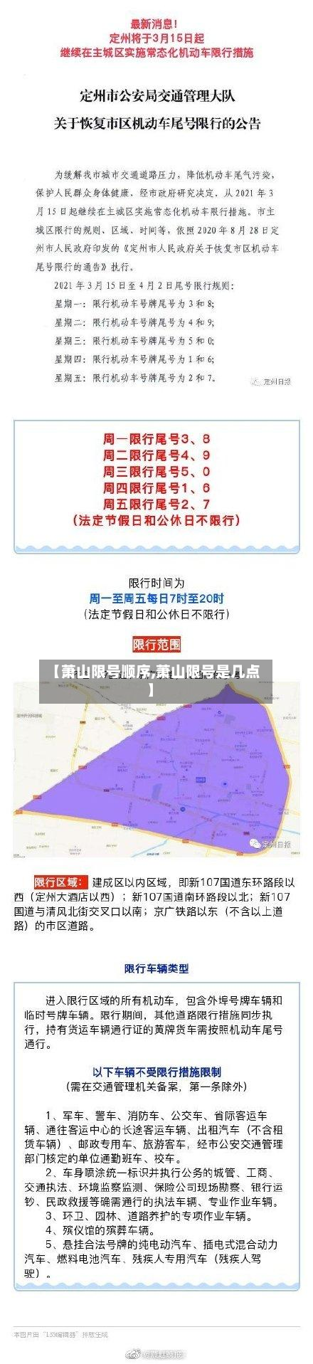 【萧山限号顺序,萧山限号是几点】