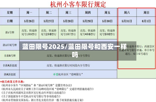 蓝田限号2025/蓝田限号和西安一样吗-第2张图片