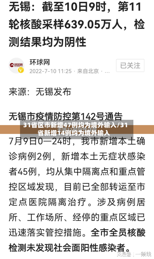 31省区市新增47例均为境外输入/31省新增14例均为境外输入