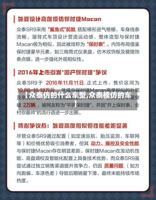 【众泰仿的什么车型,众泰模仿的车】