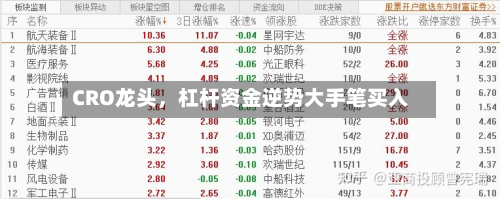CRO龙头，杠杆资金逆势大手笔买入