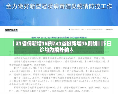 31省份新增15例/31省份新增15例确诊均为境外输入
