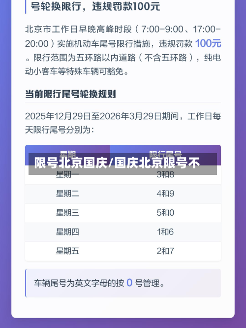 限号北京国庆/国庆北京限号不