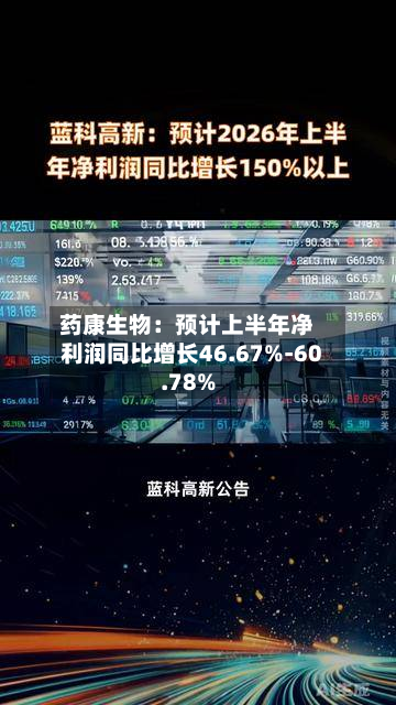 药康生物：预计上半年净利润同比增长46.67%-60.78%-第1张图片
