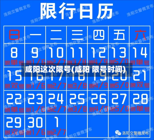 咸阳这次限号(咸阳 限号时间)-第2张图片