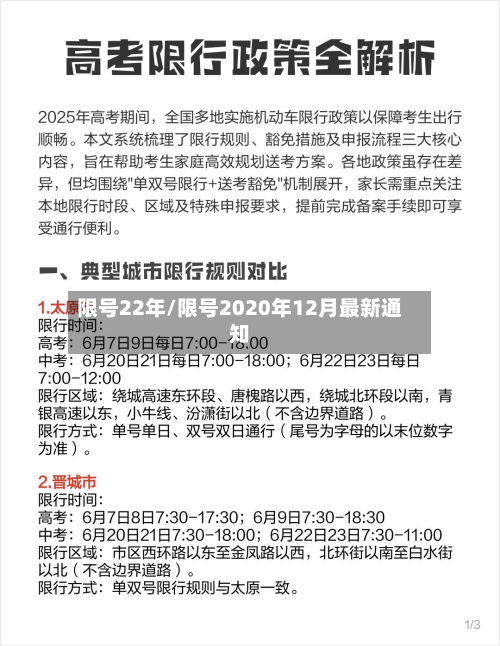 限号22年/限号2020年12月最新通知-第3张图片