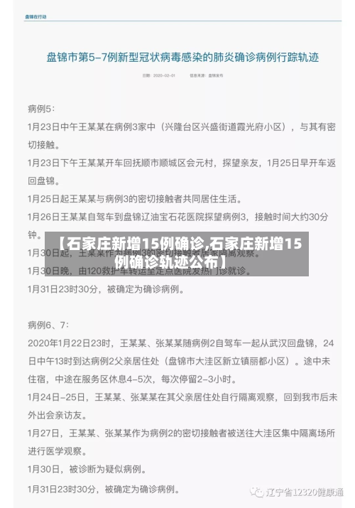 【石家庄新增15例确诊,石家庄新增15例确诊轨迹公布】