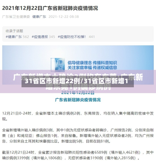 31省区市新增22例/31省区市新增1