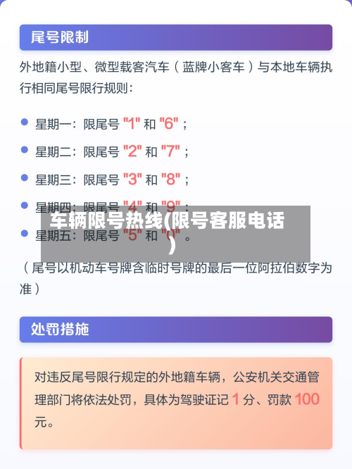 车辆限号热线(限号客服电话)-第3张图片