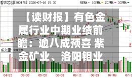【读财报】有色金属行业中期业绩前瞻：逾八成预喜 紫金矿业、洛阳钼业利润靠前-第2张图片